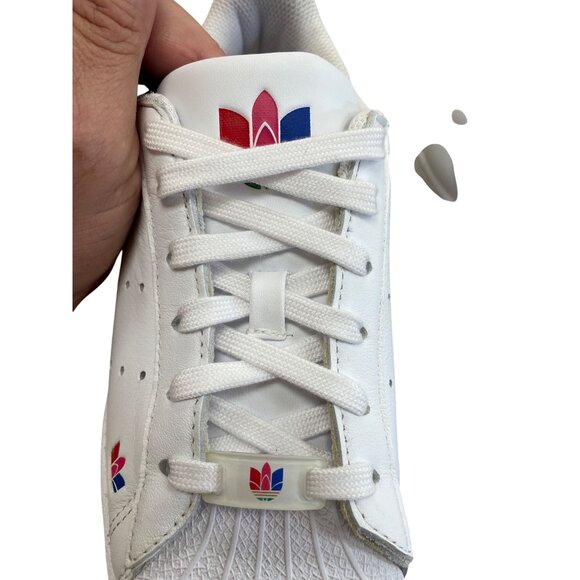 Adidas Superstar Pure J womans white leather sneakers size 5 SKU 8481 - Picture 10 of 16
